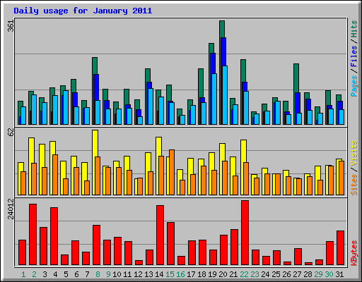 Daily usage for January 2011
