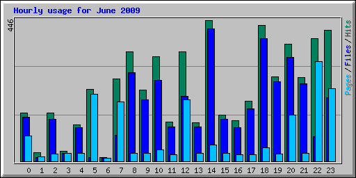Hourly usage for June 2009