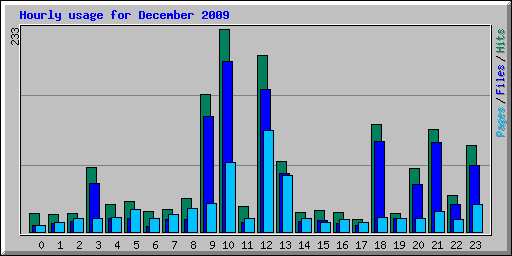 Hourly usage for December 2009