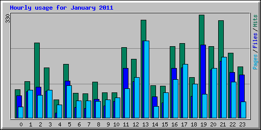 Hourly usage for January 2011